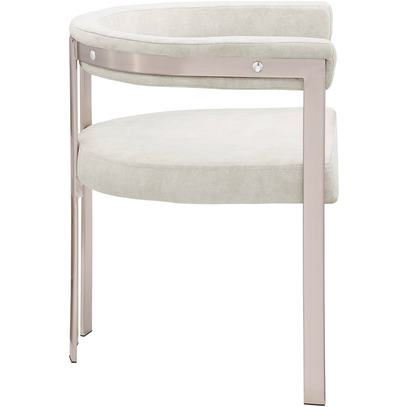 meridian furniture marcello stone velvet dining chair (set of 2)