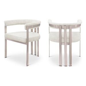 meridian furniture marcello stone velvet dining chair (set of 2)