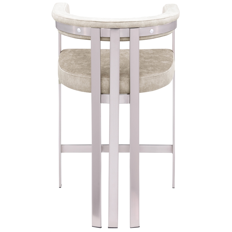 Meridian Furniture Marcello Beige Velvet Counter Stool (Set of 2)