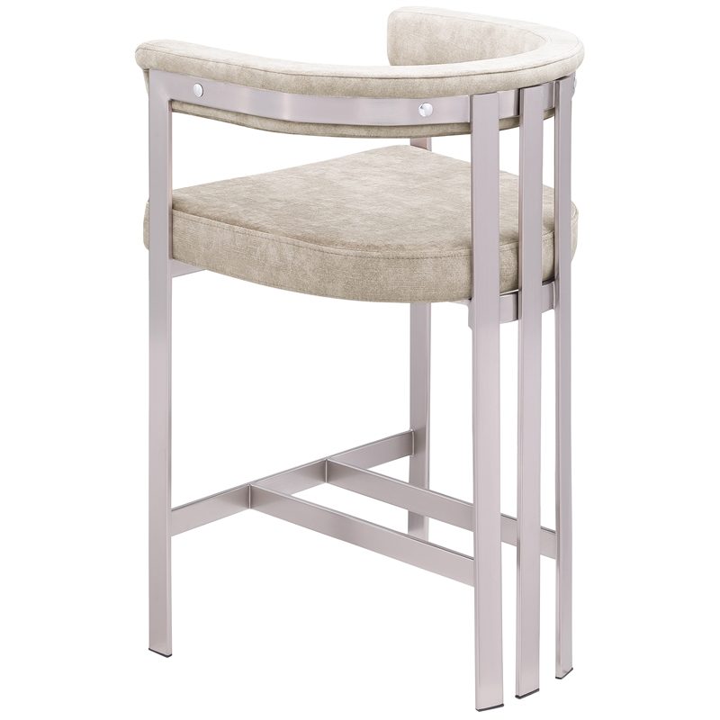 Meridian Furniture Marcello Beige Velvet Counter Stool (Set of 2)