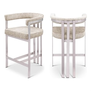 Meridian Furniture Marcello Beige Velvet Counter Stool (Set of 2)