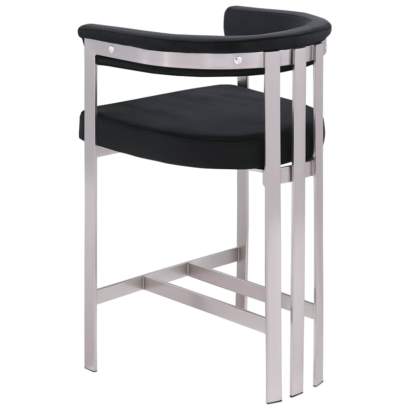 Meridian Furniture Marcello Black Velvet Counter Stool (Set of 2)