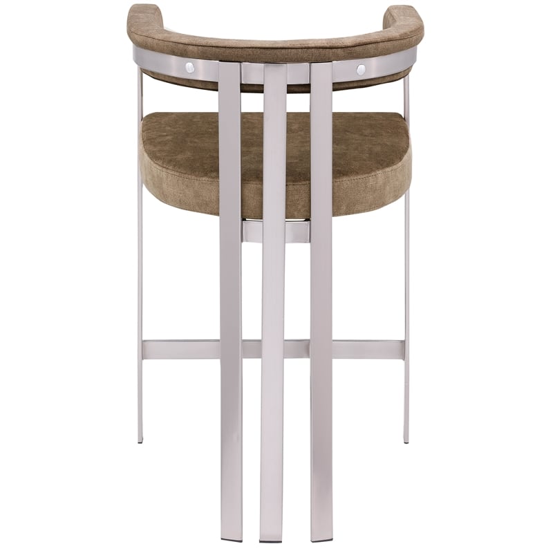 Meridian Furniture Marcello Brown Velvet Counter Stool (Set of 2)