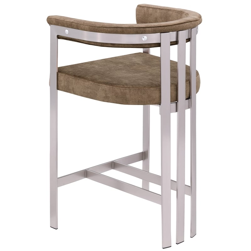 Meridian Furniture Marcello Brown Velvet Counter Stool (Set of 2)