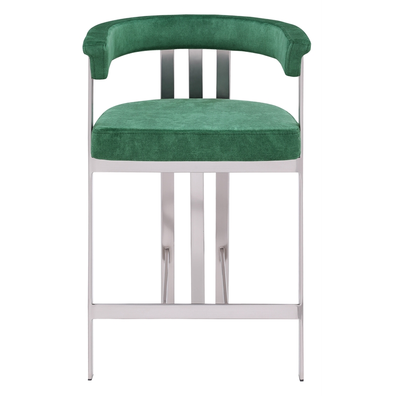 Meridian Furniture Marcello Green Velvet Counter Stool (Set of 2)