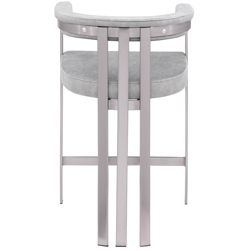 Meridian Furniture Marcello Grey Velvet Counter Stool (Set of 2)