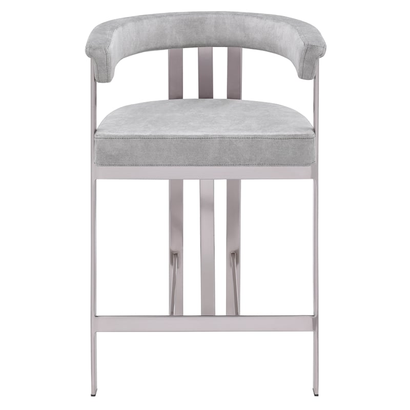 Meridian Furniture Marcello Grey Velvet Counter Stool (Set of 2)