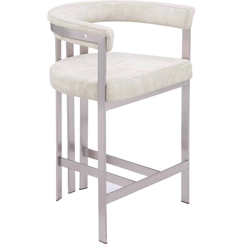 Meridian Furniture Marcello Stone Velvet Counter Stool (Set of 2)