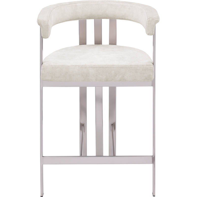 Meridian Furniture Marcello Stone Velvet Counter Stool (Set of 2)