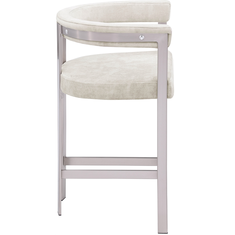 Meridian Furniture Marcello Stone Velvet Counter Stool (Set of 2)