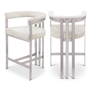 Meridian Furniture Marcello Stone Velvet Counter Stool (Set of 2)
