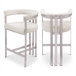Meridian Furniture Marcello Stone Velvet Counter Stool (Set of 2)