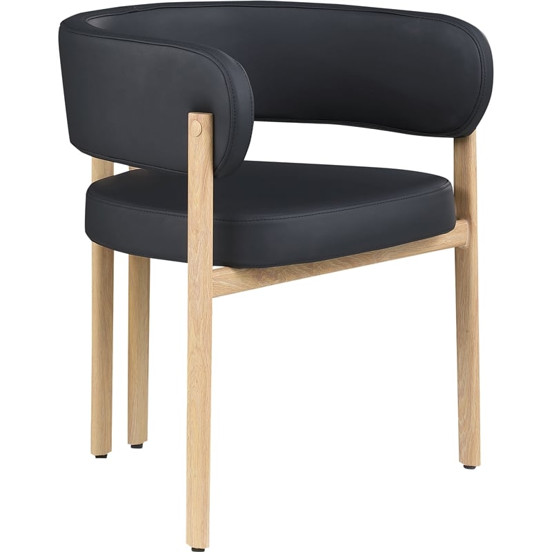 Meridian Furniture Gideon Black Vegan Leather Dining Chair (Set of 2)