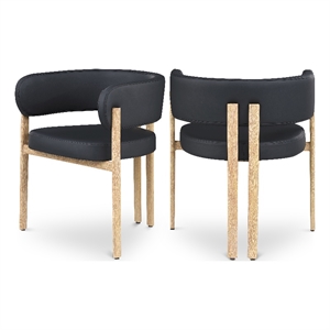 Meridian Furniture Gideon Black Vegan Leather Dining Chair (Set of 2)