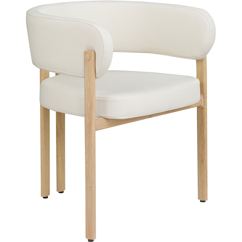 Meridian Furniture Gideon Cream Vegan Leather Dining Chair (Set of 2)