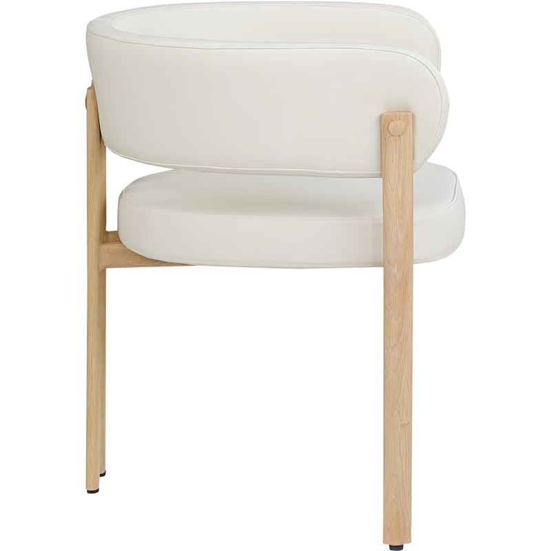 Meridian Furniture Gideon Cream Vegan Leather Dining Chair (Set of 2)