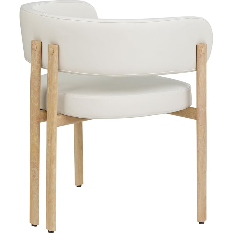 Meridian Furniture Gideon Cream Vegan Leather Dining Chair (Set of 2)