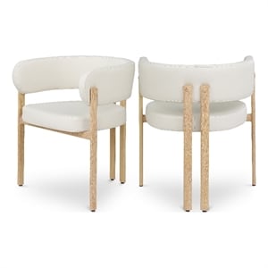 Meridian Furniture Gideon Cream Vegan Leather Dining Chair (Set of 2)