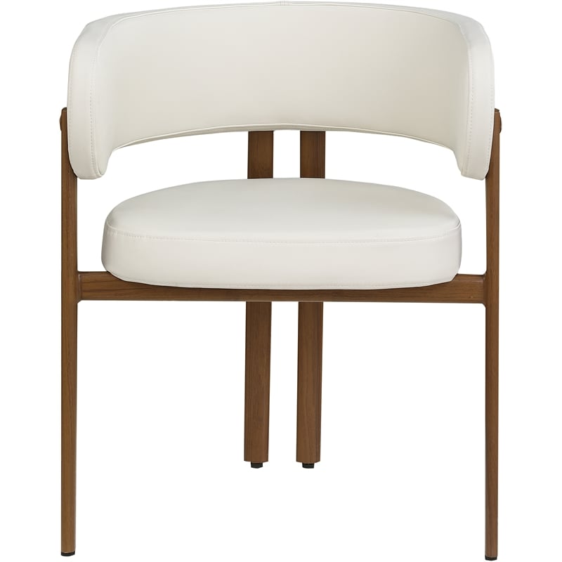 Meridian Furniture Gideon Cream Vegan Leather Dining Chair (Set of 2)