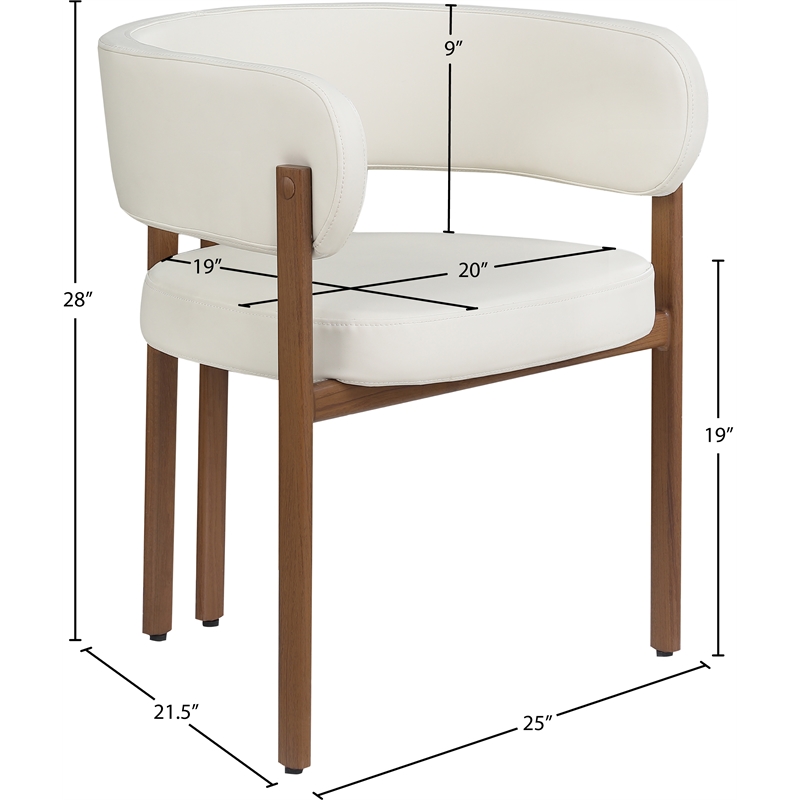 Meridian Furniture Gideon Cream Vegan Leather Dining Chair (Set of 2)