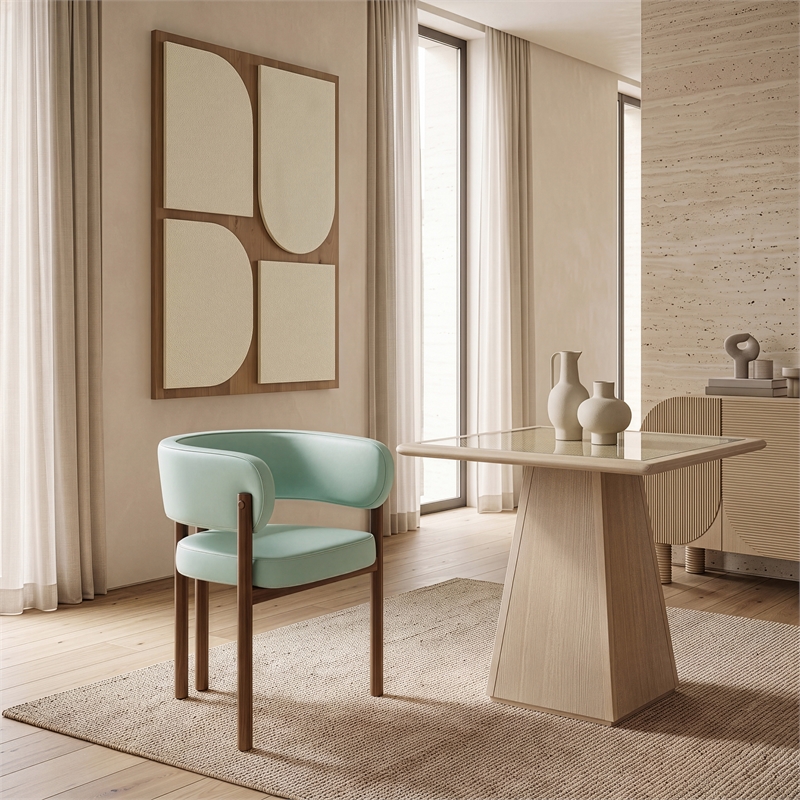 Meridian Furniture Gideon Mint Green Vegan Leather Dining Chair (Set of 2)