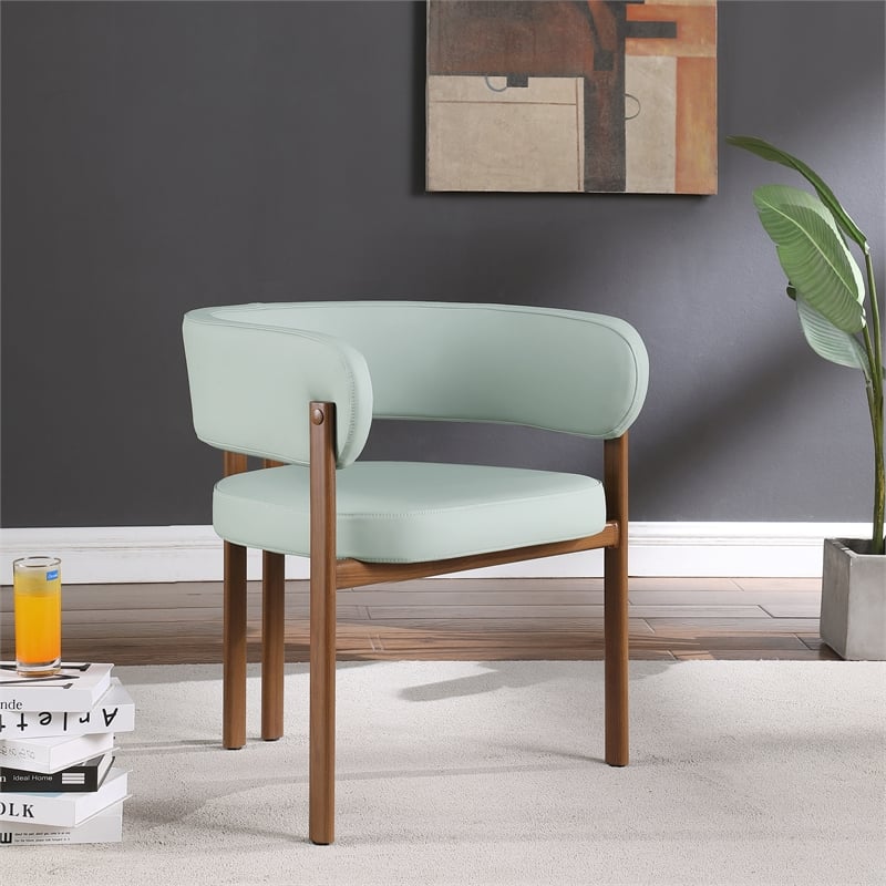 Meridian Furniture Gideon Mint Green Vegan Leather Dining Chair (Set of 2)