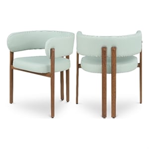 Meridian Furniture Gideon Mint Green Vegan Leather Dining Chair (Set of 2)