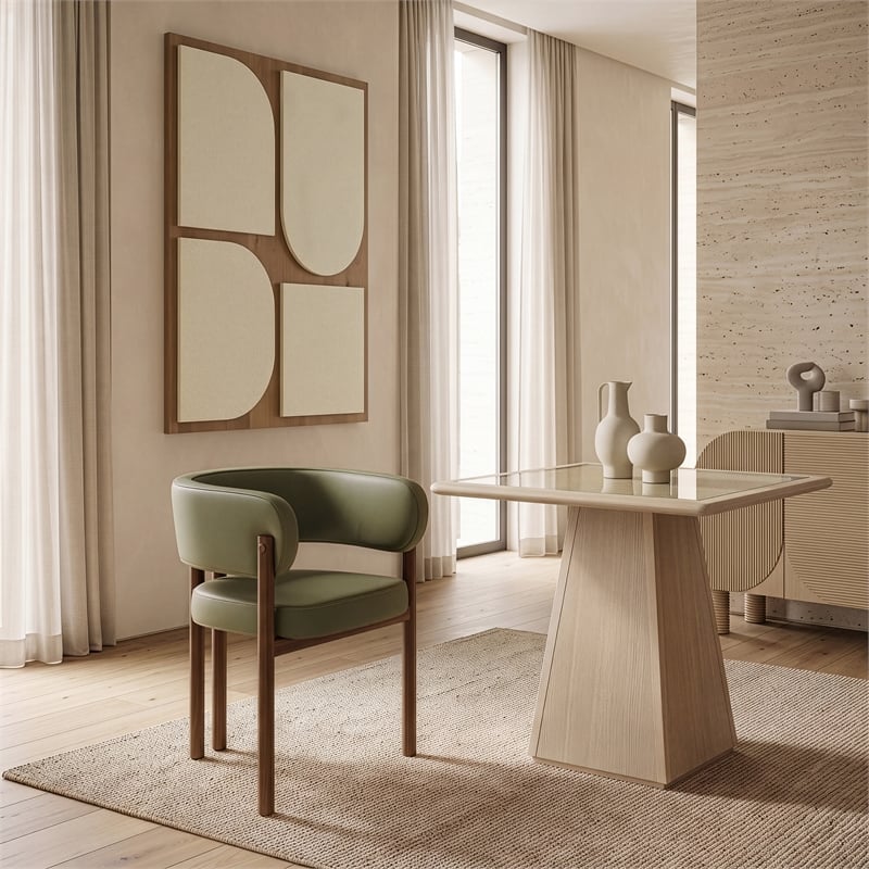 Meridian Furniture Gideon Olive Green Vegan Leather Dining Chair (Set of 2)