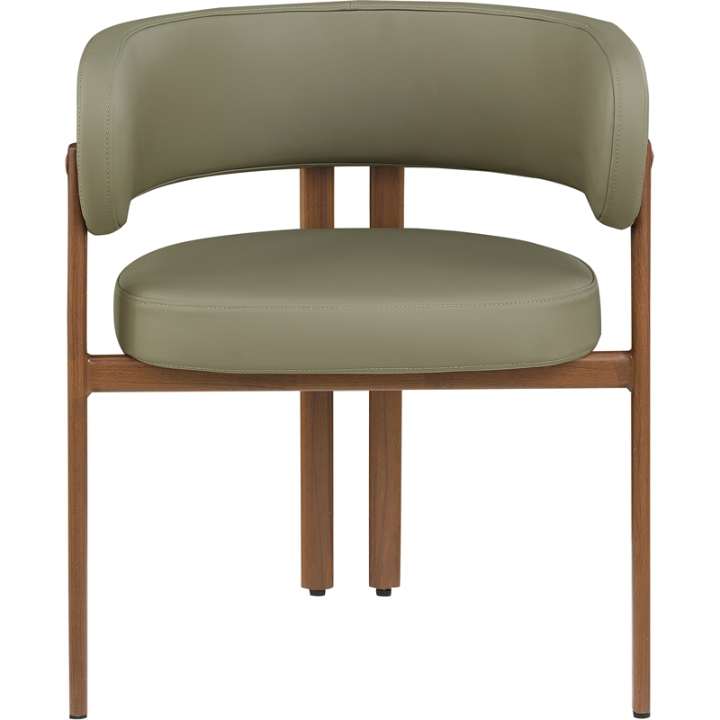 Meridian Furniture Gideon Olive Green Vegan Leather Dining Chair (Set of 2)
