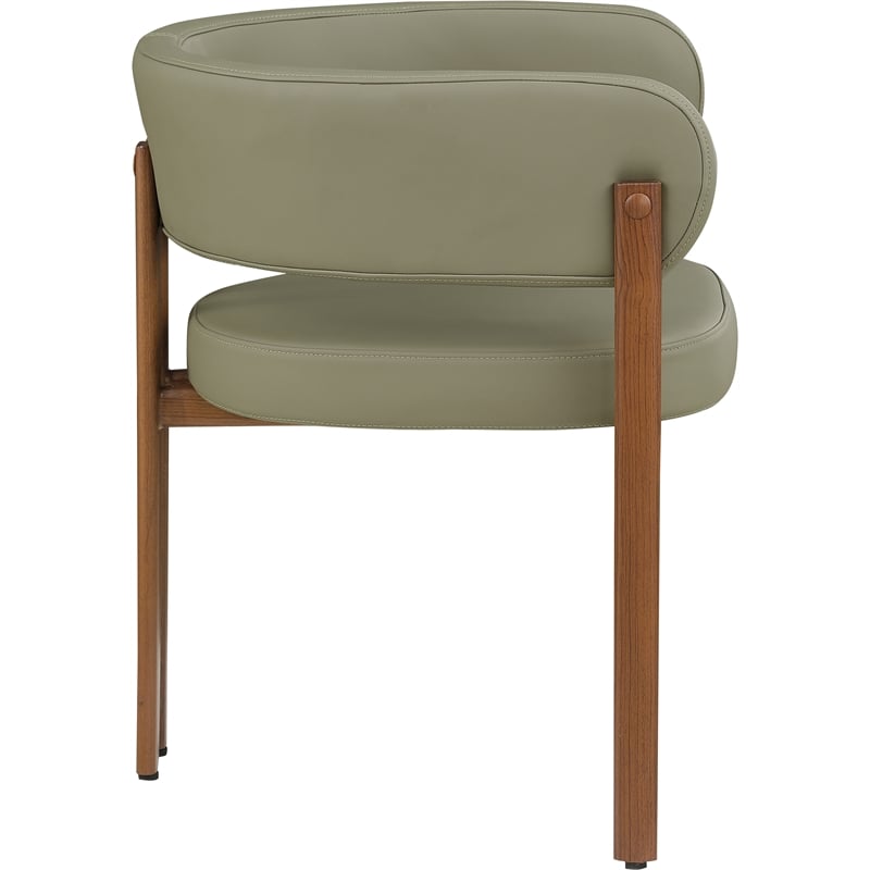 Meridian Furniture Gideon Olive Green Vegan Leather Dining Chair (Set of 2)