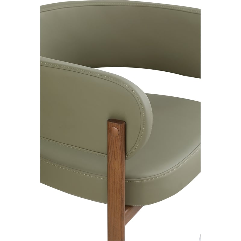Meridian Furniture Gideon Olive Green Vegan Leather Dining Chair (Set of 2)