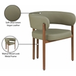 Meridian Furniture Gideon Olive Green Vegan Leather Dining Chair (Set of 2)
