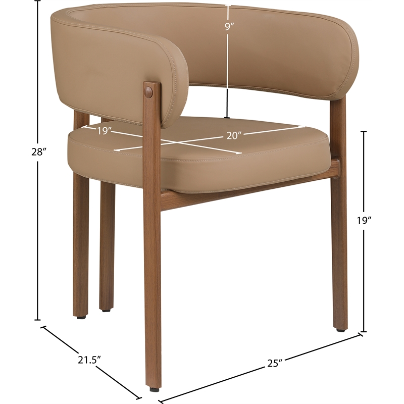 Meridian Furniture Gideon Tan Vegan Leather Dining Chair (Set of 2)