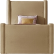 Meridian Furniture Elias Camel Velvet Twin Bed