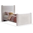 Meridian Furniture Elias Cream Velvet Twin Bed