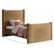 Meridian Furniture Elias Saddle Velvet Twin Bed