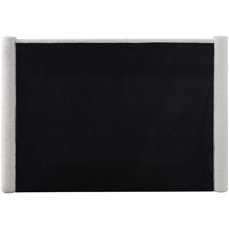 Meridian Furniture Elias Cream Boucle Fabric Full Bed