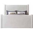 Meridian Furniture Elias Cream Boucle Fabric King Bed
