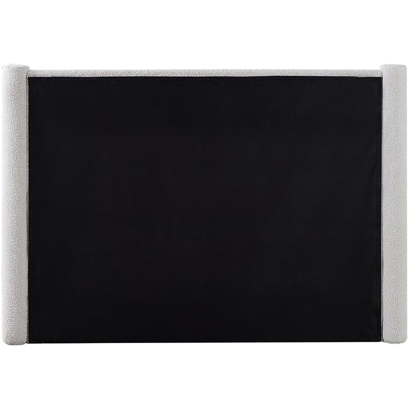 Meridian Furniture Elias Cream Boucle Fabric King Bed