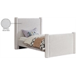 Meridian Furniture Elias Cream Boucle Fabric Twin Bed