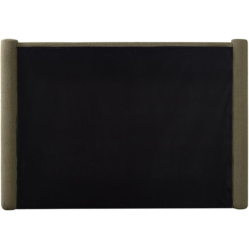 Meridian Furniture Elias Olive Green Boucle Fabric Queen Bed