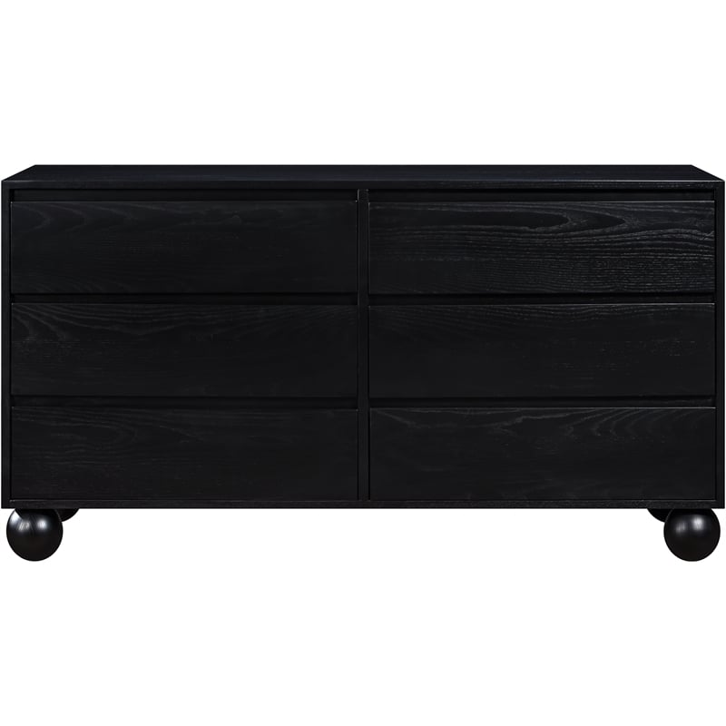 Meridian Furniture Kent Black Solid Ash Wood Dresser