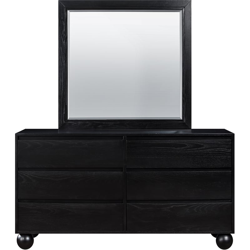 Meridian Furniture Kent Black Solid Ash Wood Dresser