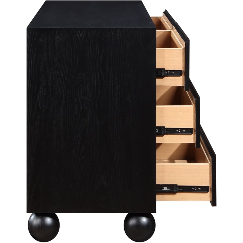 Meridian Furniture Kent Black Solid Ash Wood Dresser