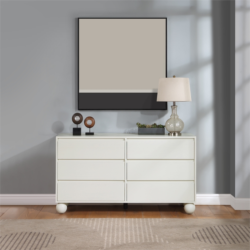 Meridian Furniture Kent Cream Solid Ash Wood Dresser