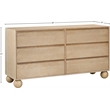 Meridian Furniture Kent Natural Solid Ash Wood Dresser
