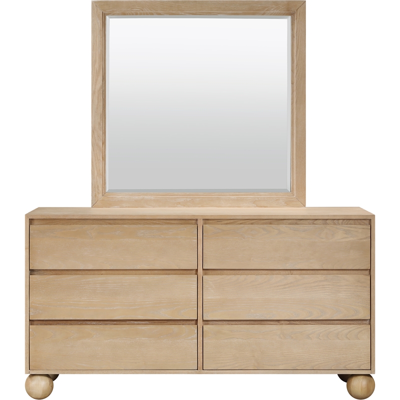 Meridian Furniture Kent Natural Solid Ash Wood Dresser