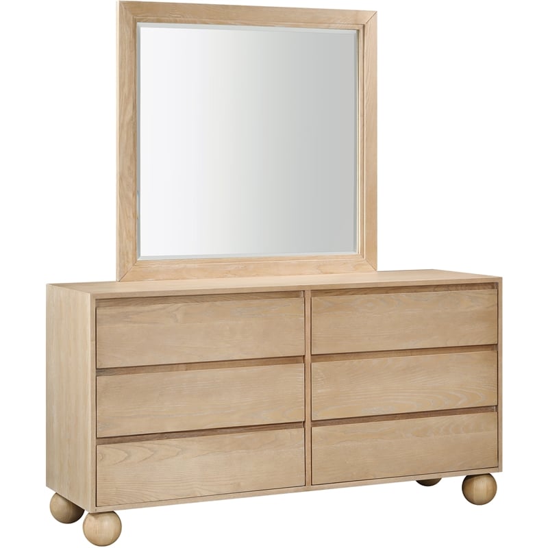Meridian Furniture Kent Natural Solid Ash Wood Dresser