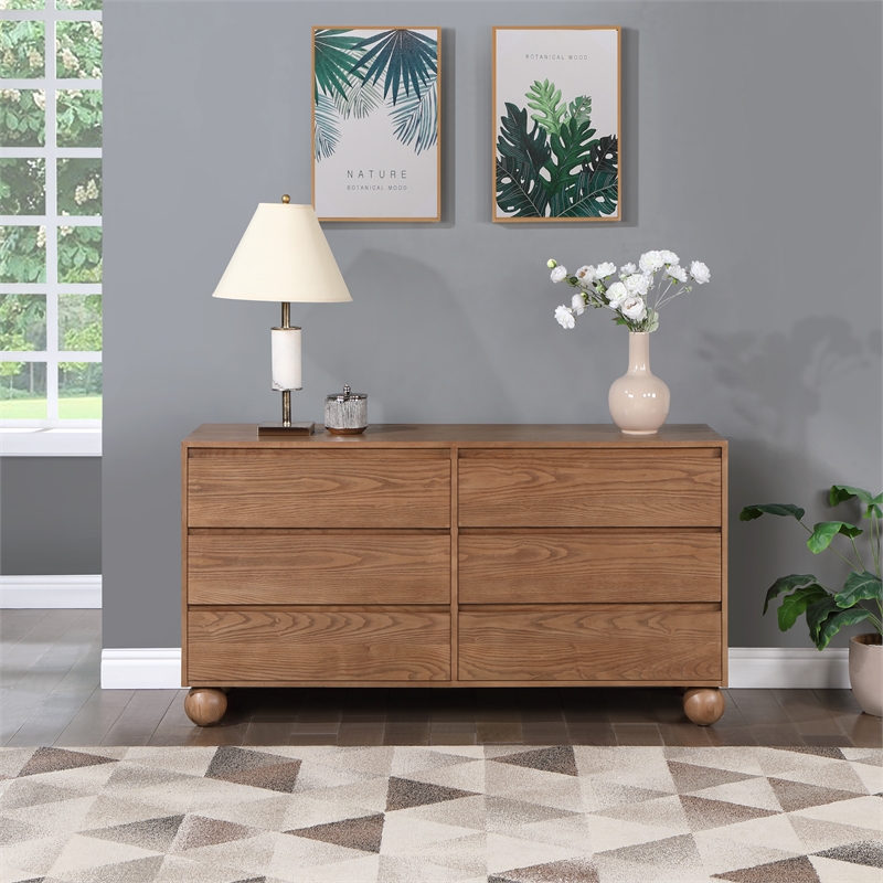 Meridian Furniture Kent Walnut Solid Ash Wood Dresser