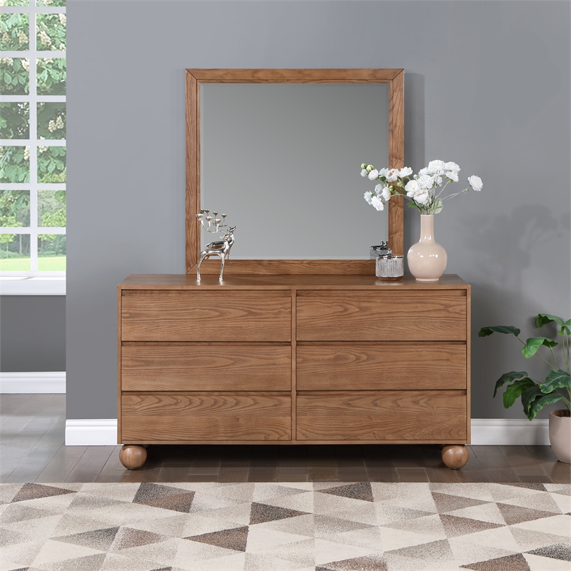 Meridian Furniture Kent Walnut Solid Ash Wood Dresser